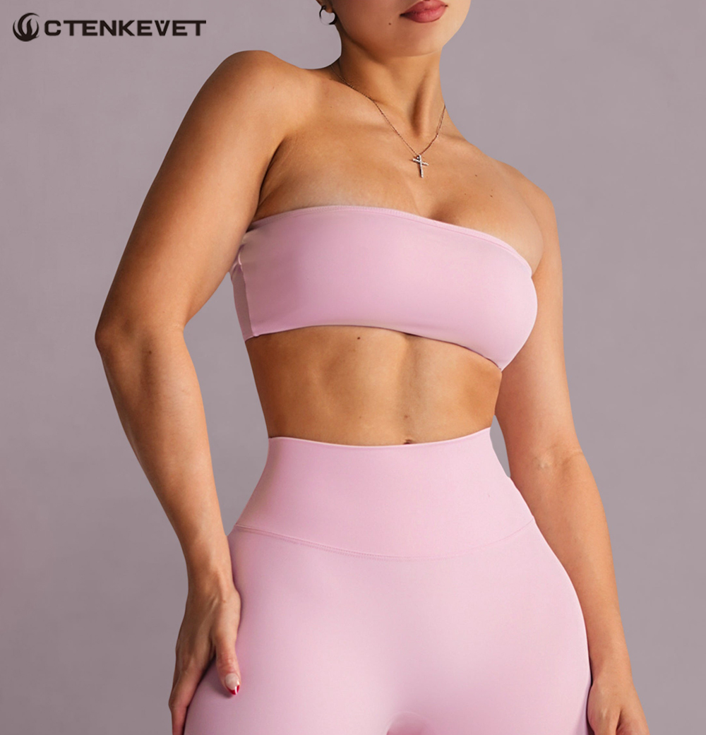 Aquatic Sports Bra - Strapless Sports Bra Gym Crop Top