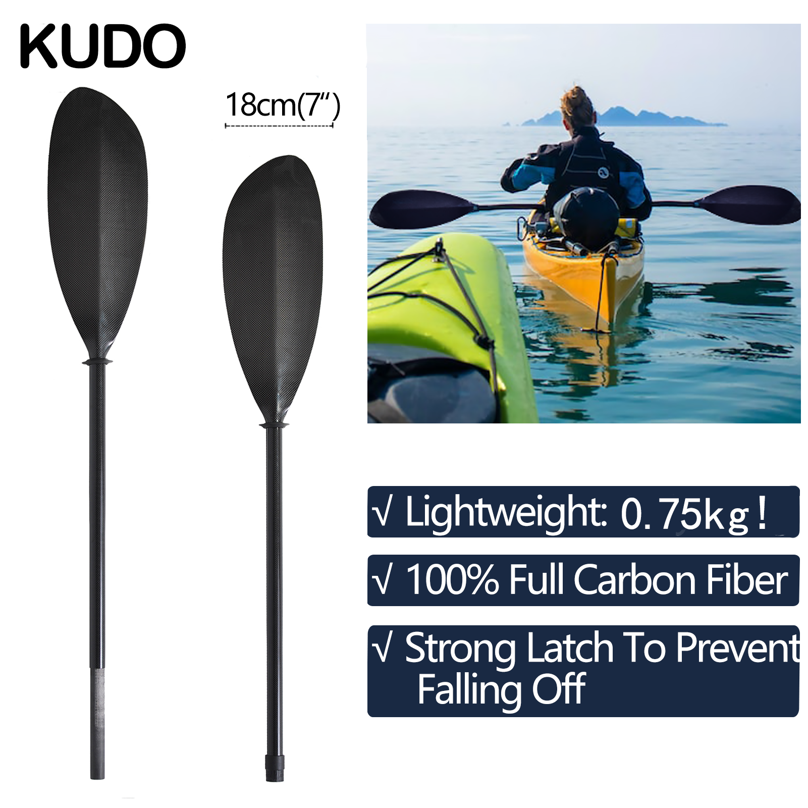 750g 2 Piece Sport Line Kayak  - Kayak Paddle Carbon recensie en prijs